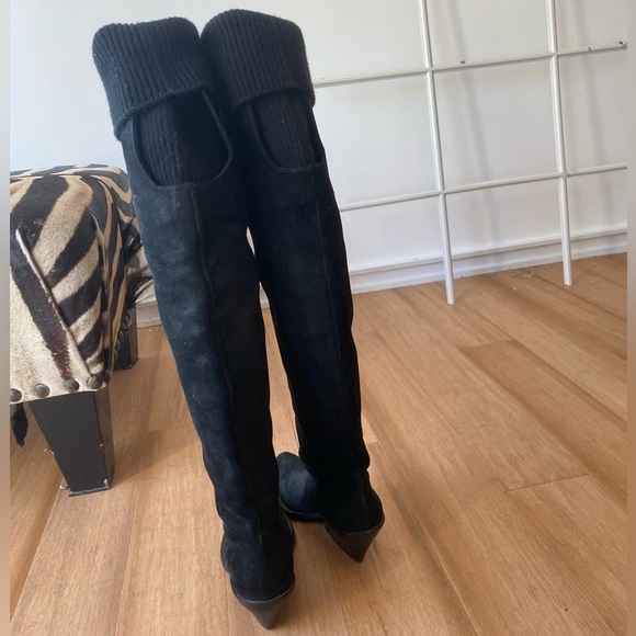 \Givenchy Tall black over the knee suede wester style boot - Picture 3 of 7
